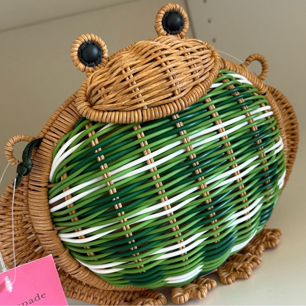 Kate Spade Hoppkins rattan wicker Frog crossbody bag Japan EXCLUSIVE novelty NWT